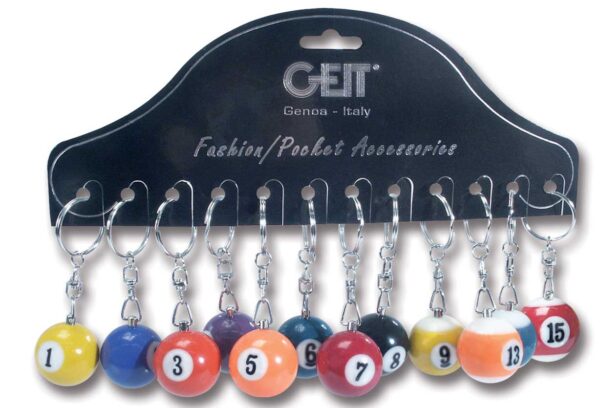 Cartella 12 portachiavi billiard palla biliardo