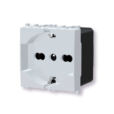 Presa Schuko bianco Serie Plana