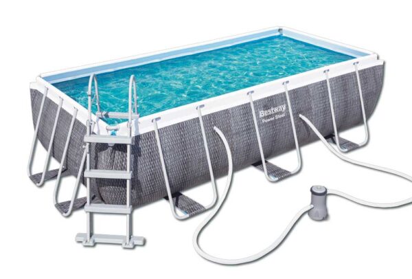 Piscina rettangolare rattan steel cm.488x244x122 capacità: 11.352 lt.