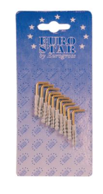 Chiodi finitura dorata per quadri con tassello mm.6 in blister 6pz.