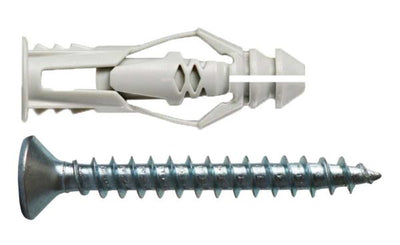 Tasselli nylon cobra triple grip mm10 + viti + barattolo promo 25 pz