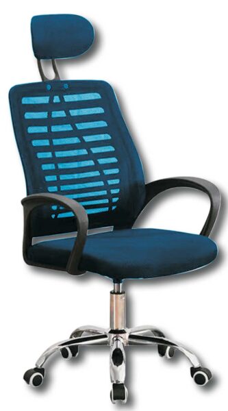 Poltrona ufficio mouse cm.60x45x111-121h seduta cm.44-54h col.blu