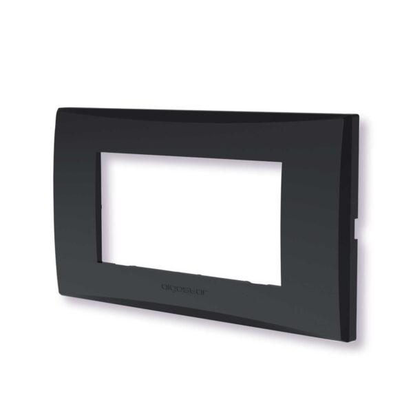 Placca 4 moduli nero serie Plana