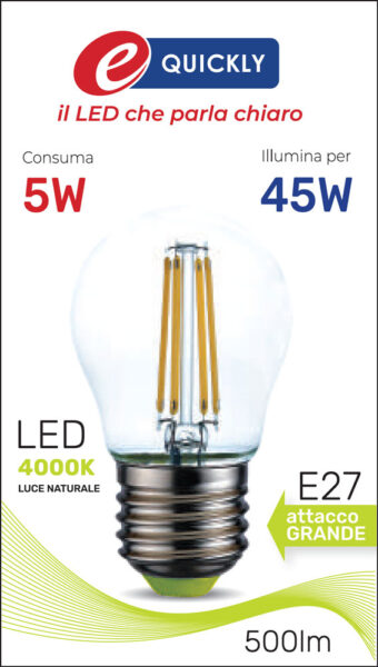 Lamp.sfera led filam.e27 5w 4000k
