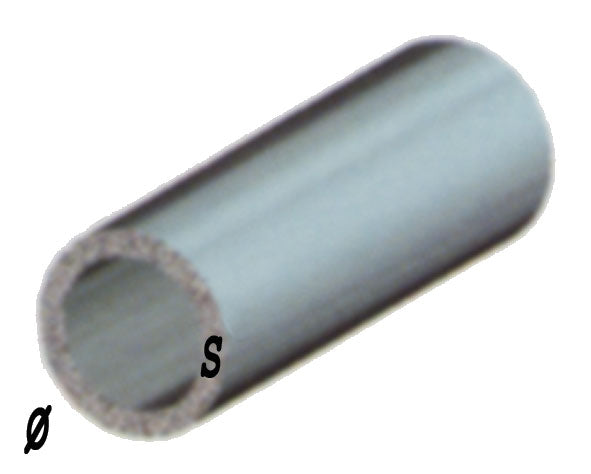 Profilo alluminio cromato h.2 tondo vuoto 6x1 argento