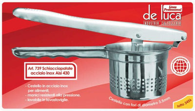 Schiacciapatate con cestello in acciaio inox