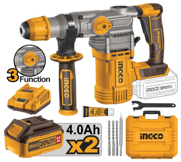 Tassellatore/demolitore 20V BL Motor c/2 batterie da 4ah+caricabatt.