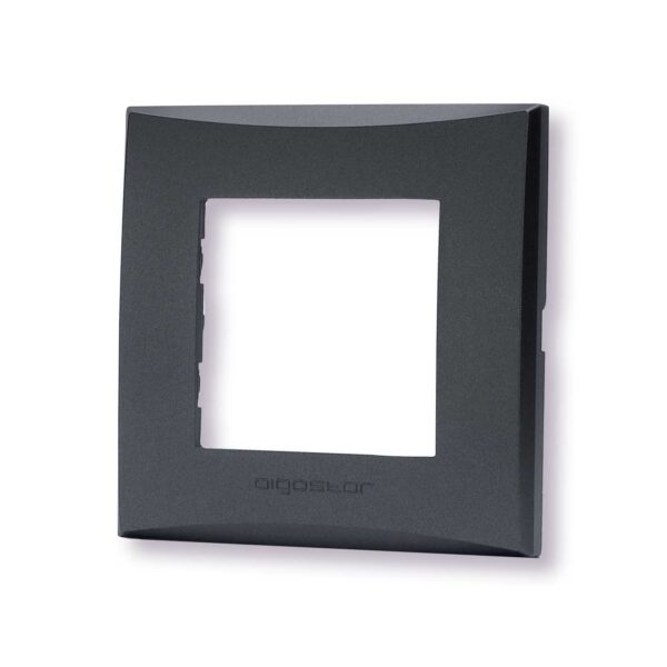 Placca 2 moduli nero serie Plana