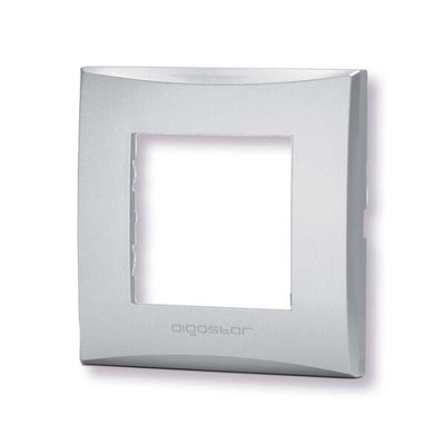 Placca 2 moduli argento serie Plana