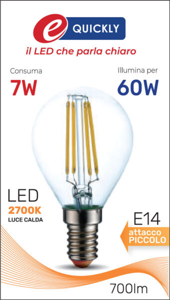 Lamp.sfera led fil.e14 7w 2700k