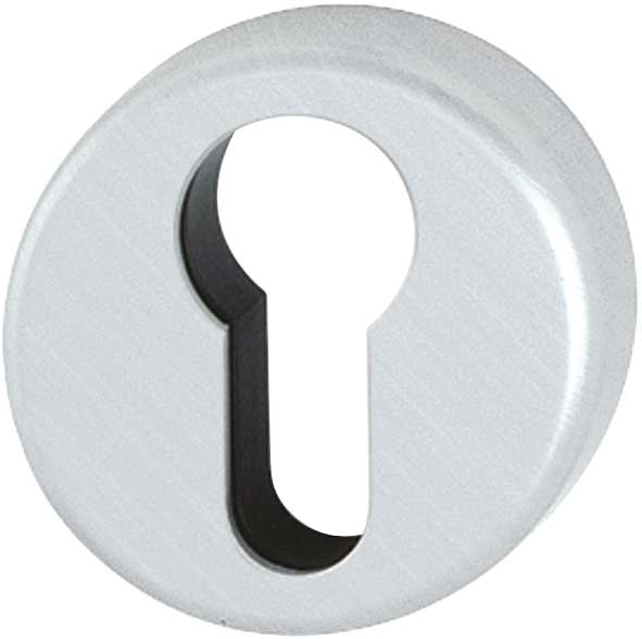 Coppia Bocchette Alluminio Foro Cilindro Argento "88KS"