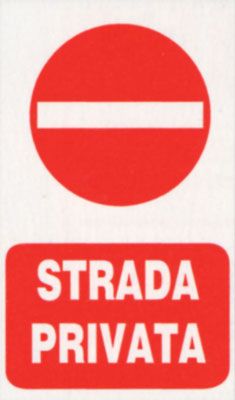 Targa 20x30 strada privata (pezzi 10)