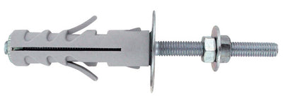 Tassello in nylon con doppia vite zincata bianca M4 mm.9,0x40 bl.4pz.