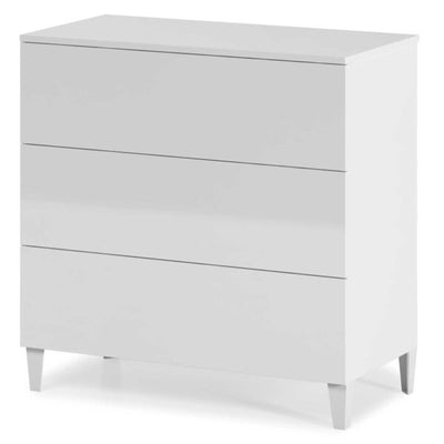 Cassettiera Loft 3 cassetti bianco lucido 80x40x80h