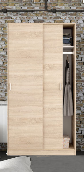 Armadio 2 ante scorrevoli rovere canadian cm.100x50x200h