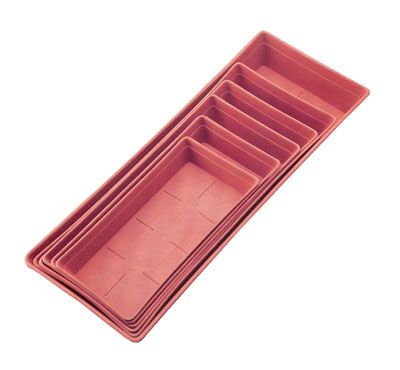 Sottovaso rettangolare cotto cm.35