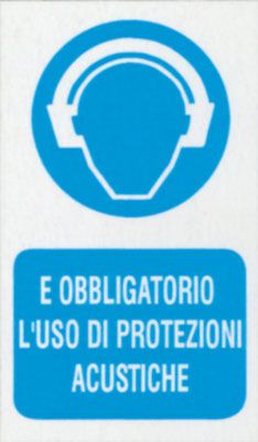 Targa 20x30 usare protezioni acustiche (pezzi 10)