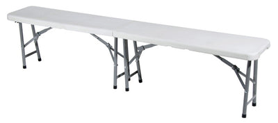 Panca pieghevole in acciaio e resina 183x28x44 bianco