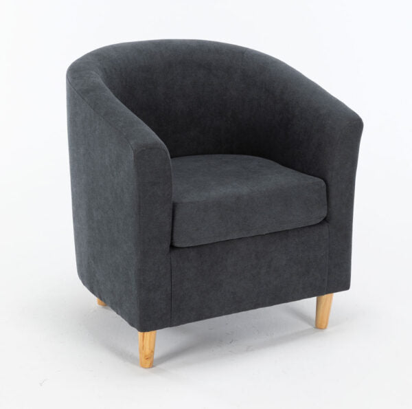 Poltroncina maja in tessuto grigio scuro 70x63x68h