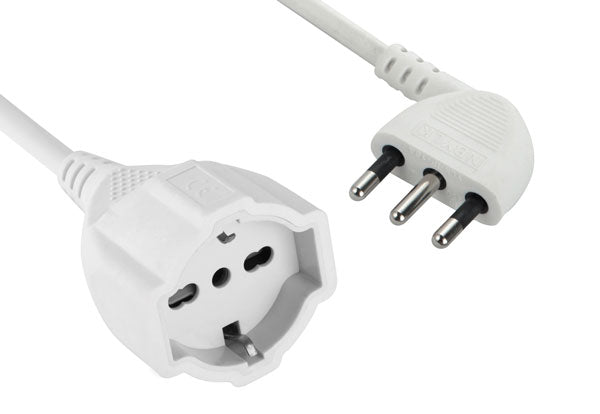 Prolunga 5 mt, presa schuko bipasso, spina salvaspazio 16A