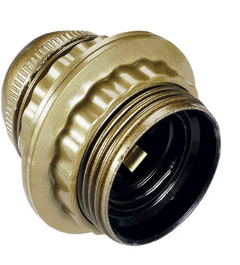 Portalampada filettato con ghiera e27,150W 4A 250V, colore oro