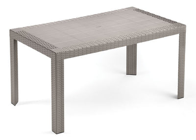 Tavolo Urano rettangolare in resina mis.140x80 color tortora.