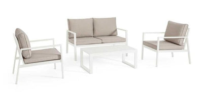 Salotto 4 pezzi Alluminio Hilde bianco