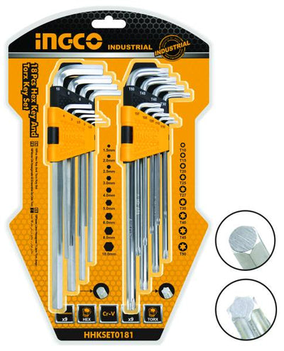 Set chiavi lunghe esagonali e torx