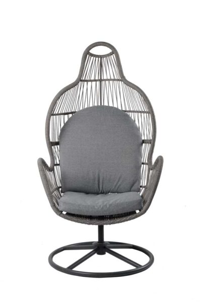 Poltrona con base rotante Ecorattan Rosmary cm 77x69x120 grigio