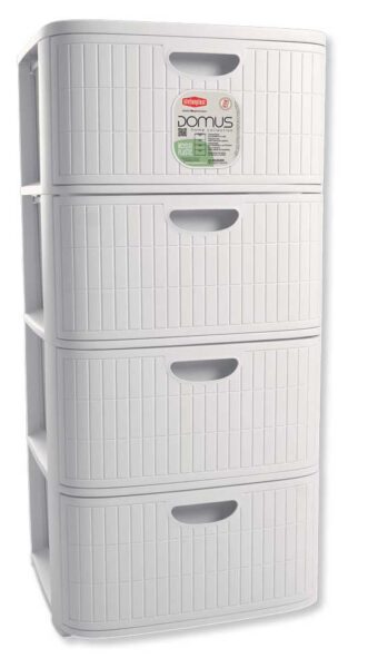 Cassettiera 4cassetti domus 40x40x80 bianco