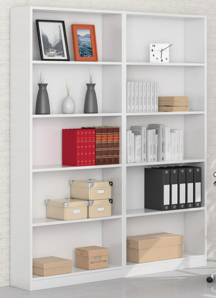 Libreria 5piani cm.80x28x201h bianco lucido