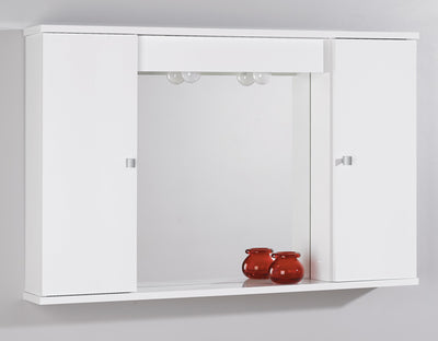 Plutone specchio in legno bianco