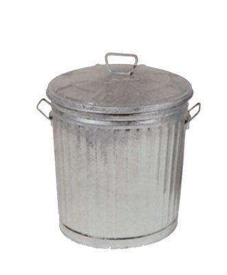 Bidone zincato con coperchio, capacità lt.35