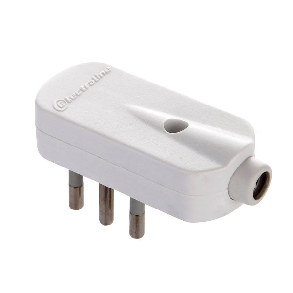 Spina 90  piatta 10A + terra colore bianco