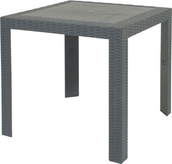 Tavolo Saturno quadrato in resina mis.80x80 color antracite.