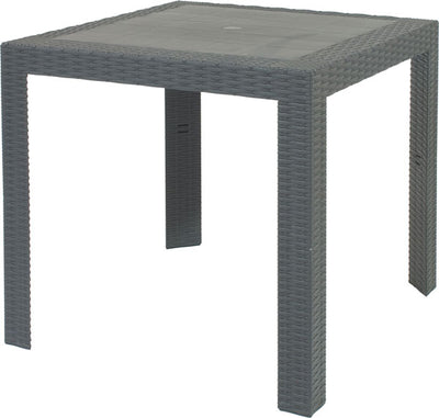 Tavolo Saturno quadrato in resina mis.80x80 color antracite.