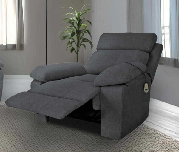 Poltrona recliner motorizzata  grigio cm.92x93x101h