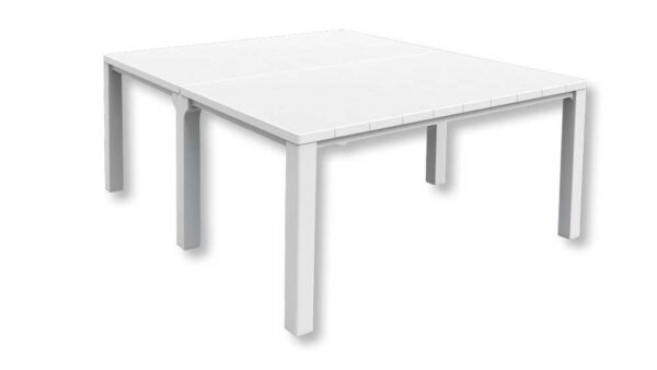 Tavolo doppio Julie trasform.rett.294x90 quadro180x147 h.75 bianco