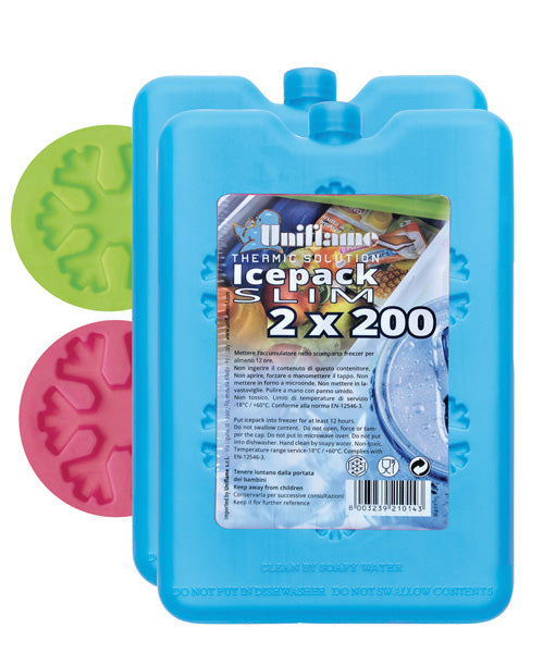 Icepack slim 200 gr in set da 2 pezzi, colori assortiti