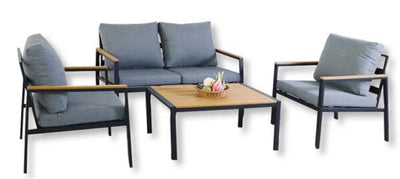 Salotto Alluminio Set Lounge Grigio Scuro
