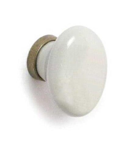 Pomolo ovale in ceramica 32x25 avorio senza decoro