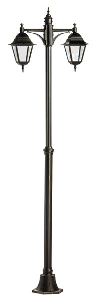 Lampione eolo nero 2luci h220 e27