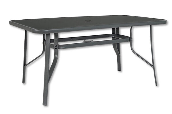 Tavolo martinez con foro centrale colore antracite 150 x 90 x 70h cm