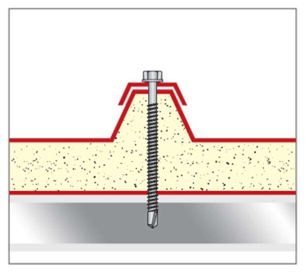Vite testa esagonale autoperforante zincata 6,3x40 (pz200)