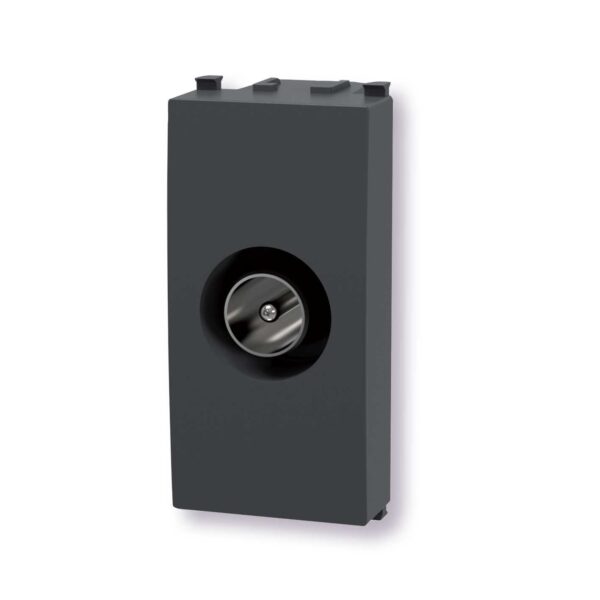 Presa antenna TV (maschio) nero Serie Plana