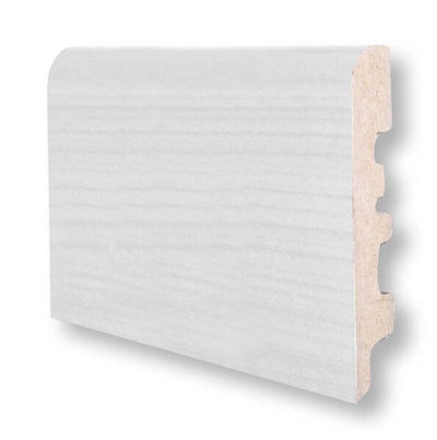 Battiscopa mdf 80x15 con passacavo colore: bianco