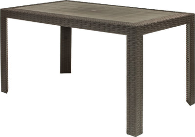 Tavolo Urano rettangolare in resina mis.140x80 color espresso.