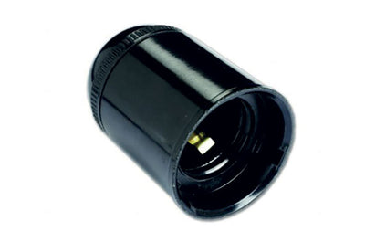 Portalampada liscio 150W 4A 250V, attacco E27, temp max 190°C - nero
