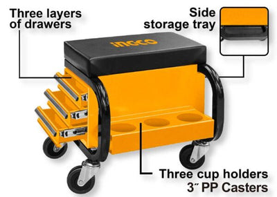 Carrello Portautensili con Sedile e Cassetti
