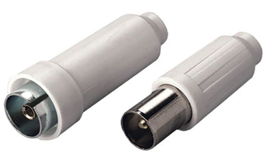 Coppia spina e presa coassiali schermate, 75 ohm  in blister 2 pezzi